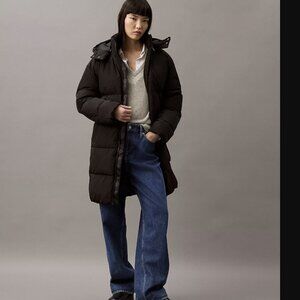 NWT Calvin Klein black Heavyweight Relaxed Puffer Jacket/coat, S